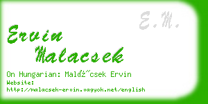 ervin malacsek business card